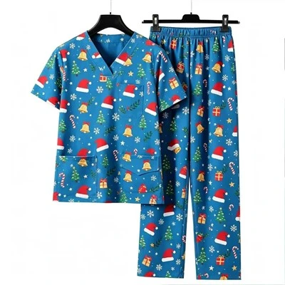 Jul Full Print Nursing Scrub Uniform Set